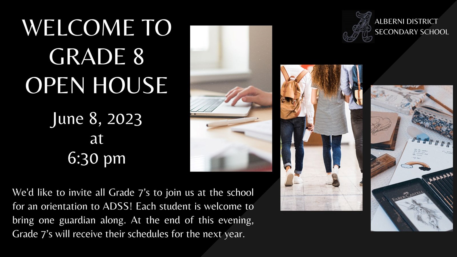 Welcome to Grade 8 - ADSS Open House